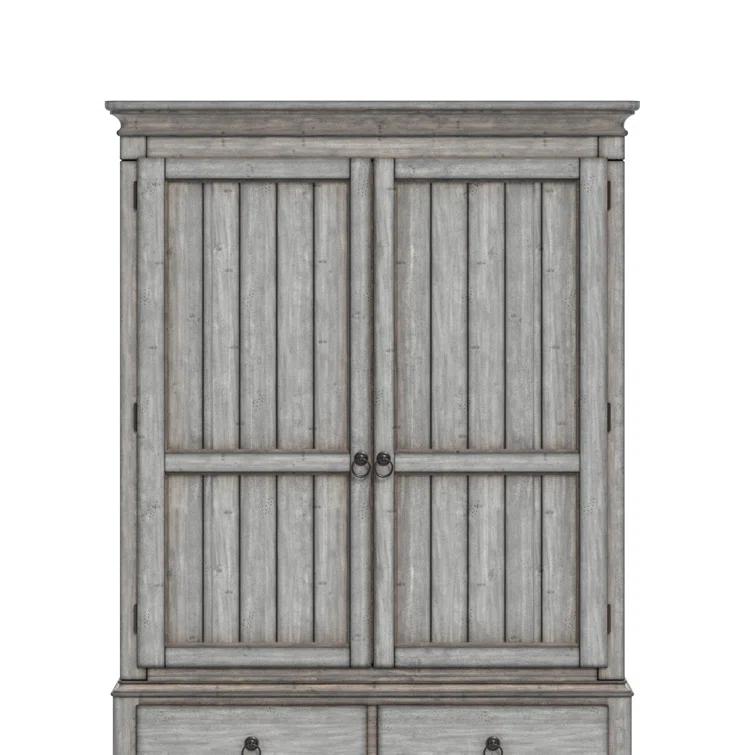 Homestyles Plymouth Gray Armoire with Weathered Gray Finish