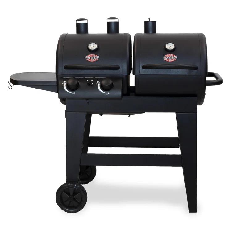 Char-Griller Dual-Function 2-Burner Propane Gas and Charcoal Combination Grill and Smoker