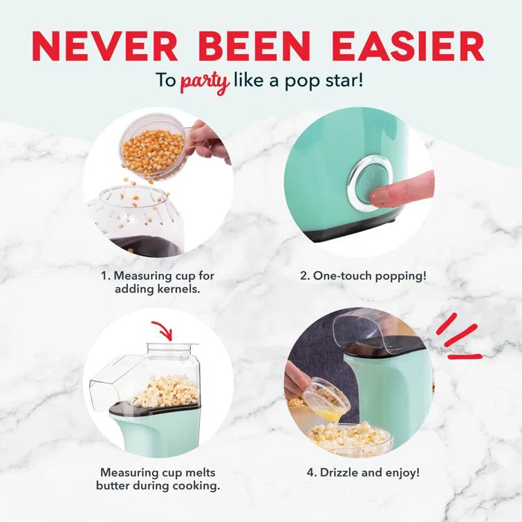 Dash Fresh 16 Cooked Cup Hot Air Popcorn Popper