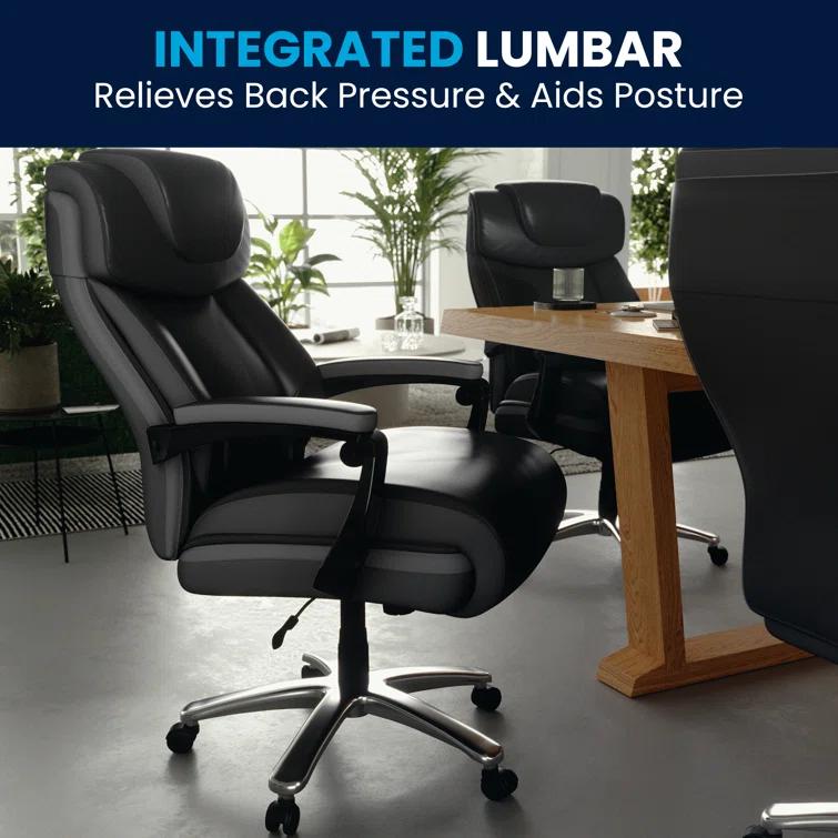 Flash Furniture Esmeralda Big & Tall LeatherSoft Ergonomic Office Chair with Headrest and Armrests by Flash Furniture