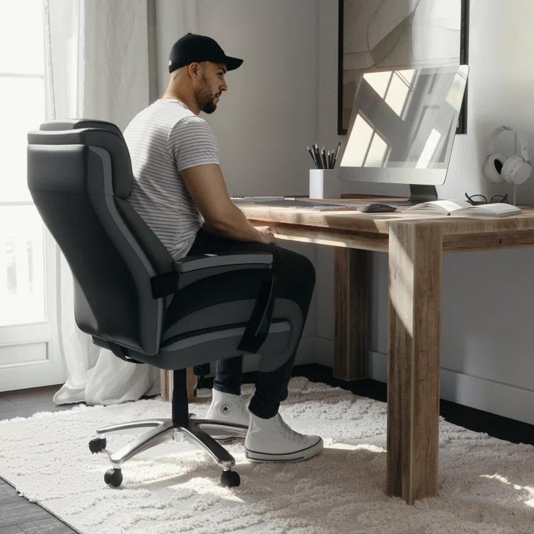 Flash Furniture Esmeralda Big & Tall LeatherSoft Ergonomic Office Chair with Headrest and Armrests by Flash Furniture