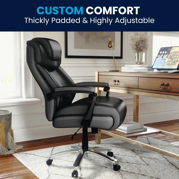 Flash Furniture Esmeralda Big & Tall LeatherSoft Ergonomic Office Chair with Headrest and Armrests by Flash Furniture