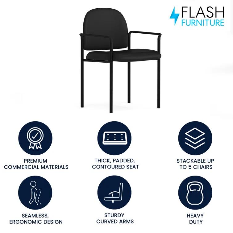 Prather Tania Comfort Vinyl Upholstered Stackable Side Reception Chair by Flash Furniture