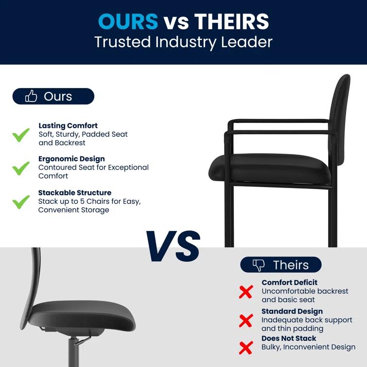 Prather Tania Comfort Vinyl Upholstered Stackable Side Reception Chair by Flash Furniture