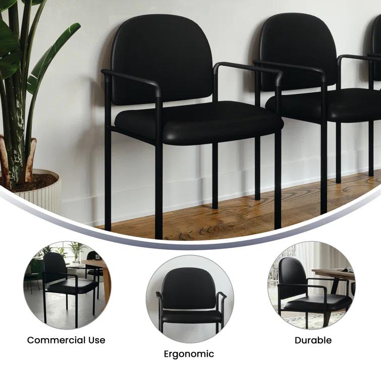 Prather Tania Comfort Vinyl Upholstered Stackable Side Reception Chair by Flash Furniture
