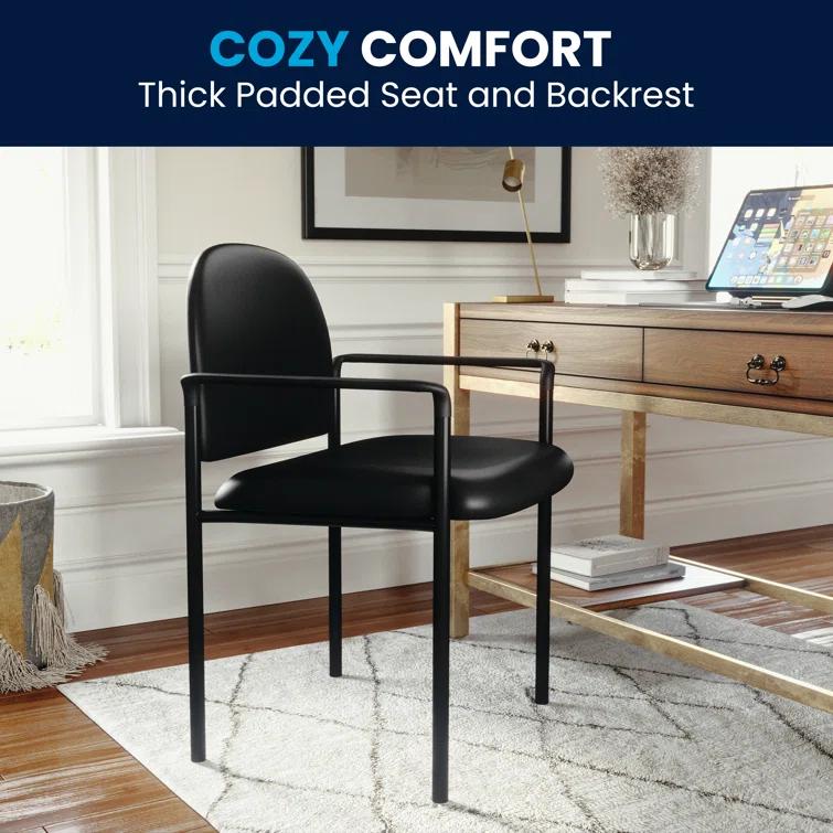 Prather Tania Comfort Vinyl Upholstered Stackable Side Reception Chair by Flash Furniture
