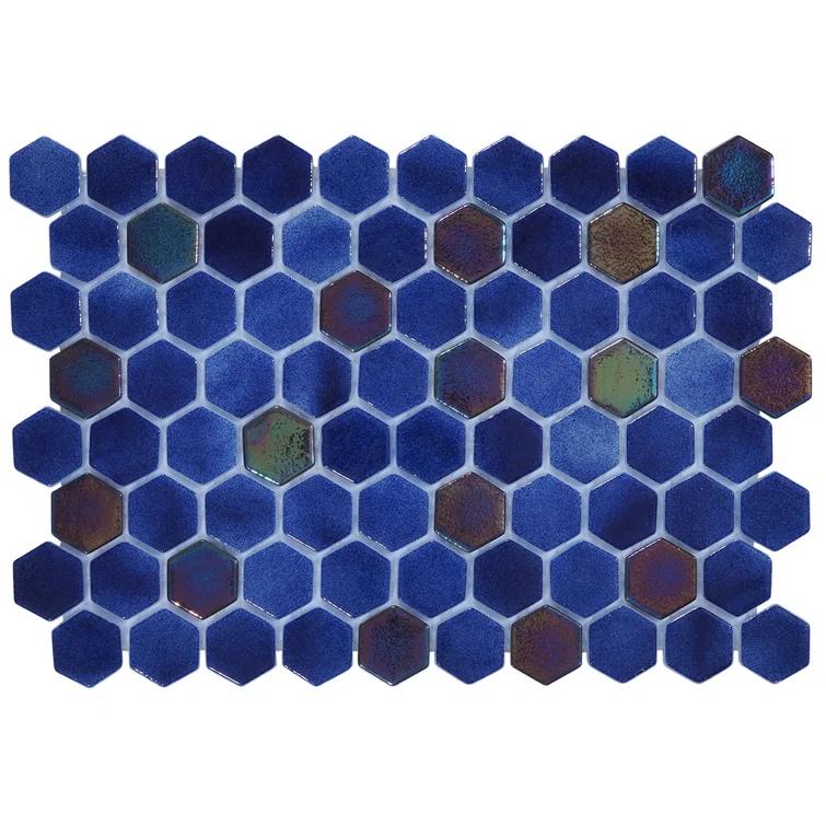Glass Tile Love White Hot Love 11 in. X 16.325 in. Hexagonal Glass Mosaic Tile (10.76 sq. ft./case) 1010157110, Ideal for Kitchen Tile, Backsplash Tile, Bathroom Tile, and Pool Tile