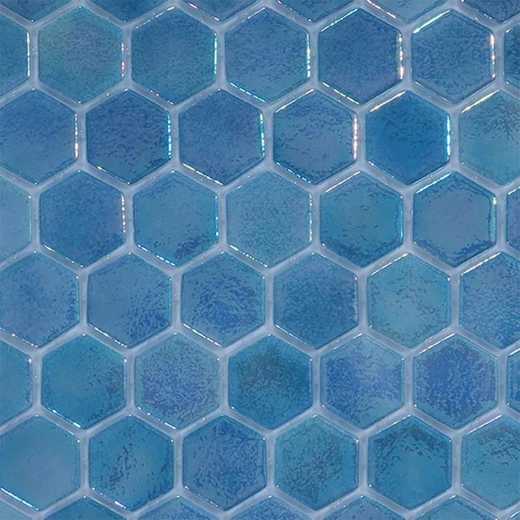 Glass Tile Love White Hot Love 11 in. X 16.325 in. Hexagonal Glass Mosaic Tile (10.76 sq. ft./case) 1010157110, Ideal for Kitchen Tile, Backsplash Tile, Bathroom Tile, and Pool Tile