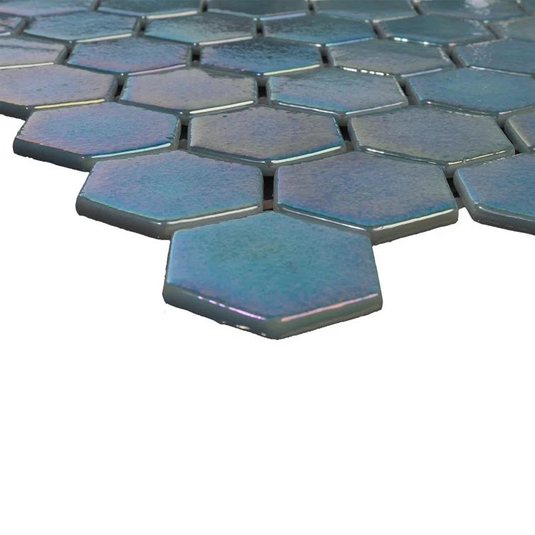 Glass Tile Love White Hot Love 11 in. X 16.325 in. Hexagonal Glass Mosaic Tile (10.76 sq. ft./case), Ideal for Kitchen Tile, Backsplash Tile, Bathroom Tile, and Pool Tile
