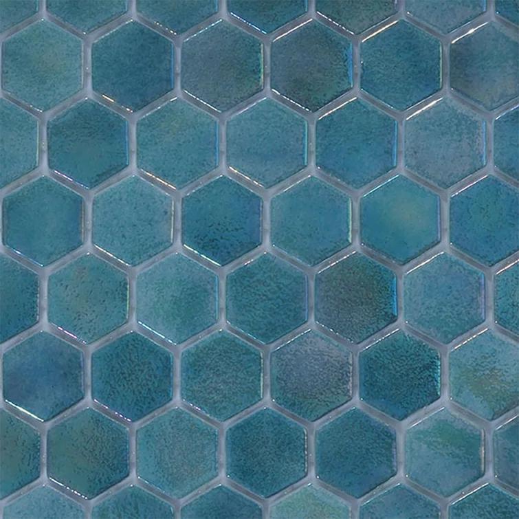 Glass Tile Love White Hot Love 11 in. X 16.325 in. Hexagonal Glass Mosaic Tile (10.76 sq. ft./case), Ideal for Kitchen Tile, Backsplash Tile, Bathroom Tile, and Pool Tile