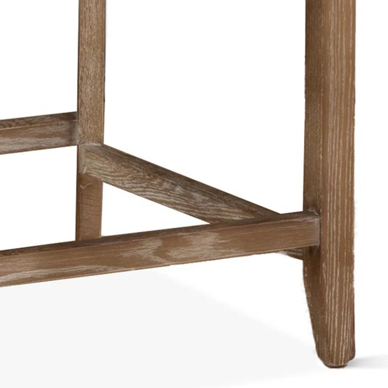 Vintage Tan Leather Counter Stool with Natural Wood Legs