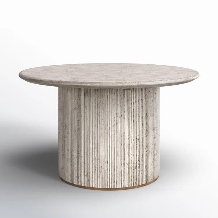 Debbie 51" Light Grey Concrete Pedestal Dining Table