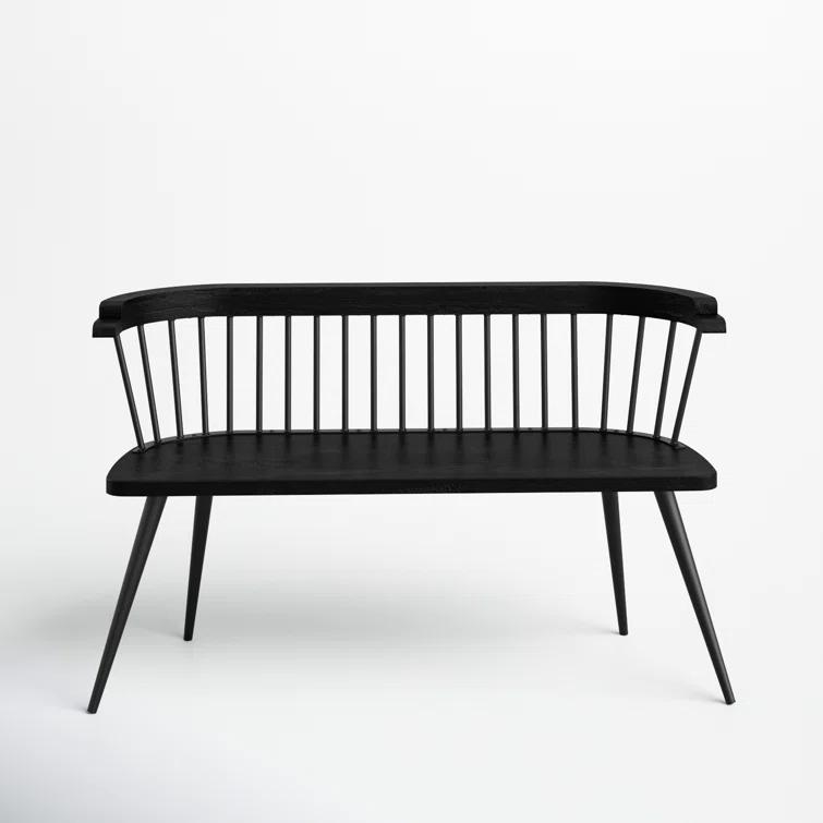 Butler Tempe Wood And Iron Spindle Back Bench - Black