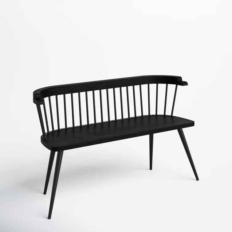 Butler Tempe Wood And Iron Spindle Back Bench - Black