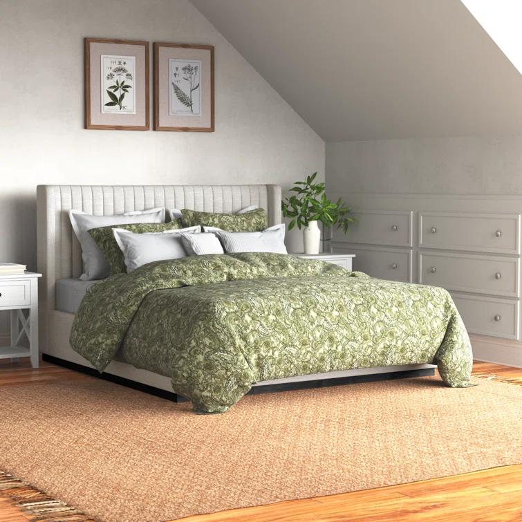 Chamblis Upholstered Wingback Bed