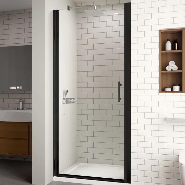 ACE DECOR AD053472 34" W x 72" H Frameless Pivot Shower Door, 1/4" (6mm) Clear SGCC Tempered Glass