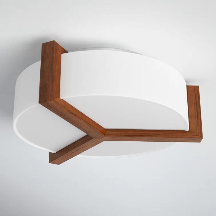 Ernie Single Light Linen LED Flush Mount
