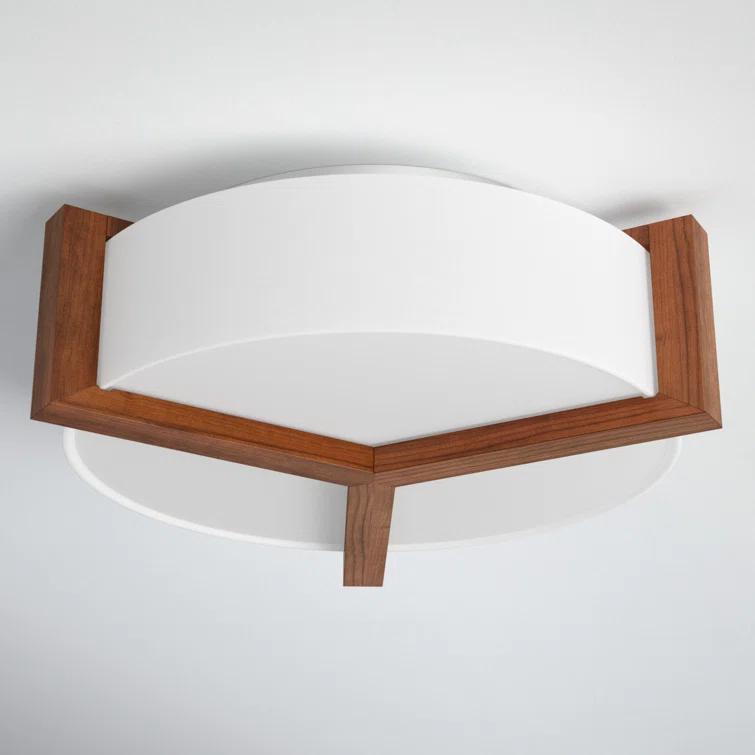 Ernie Single Light Linen LED Flush Mount