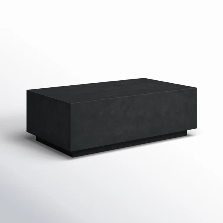 Onyx Black Glass Fiber Reinforced Concrete Outdoor Coffee Table