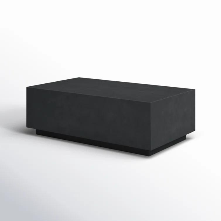 Onyx Black Glass Fiber Reinforced Concrete Outdoor Coffee Table