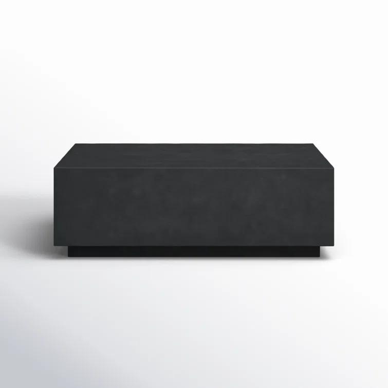 Onyx Black Glass Fiber Reinforced Concrete Outdoor Coffee Table