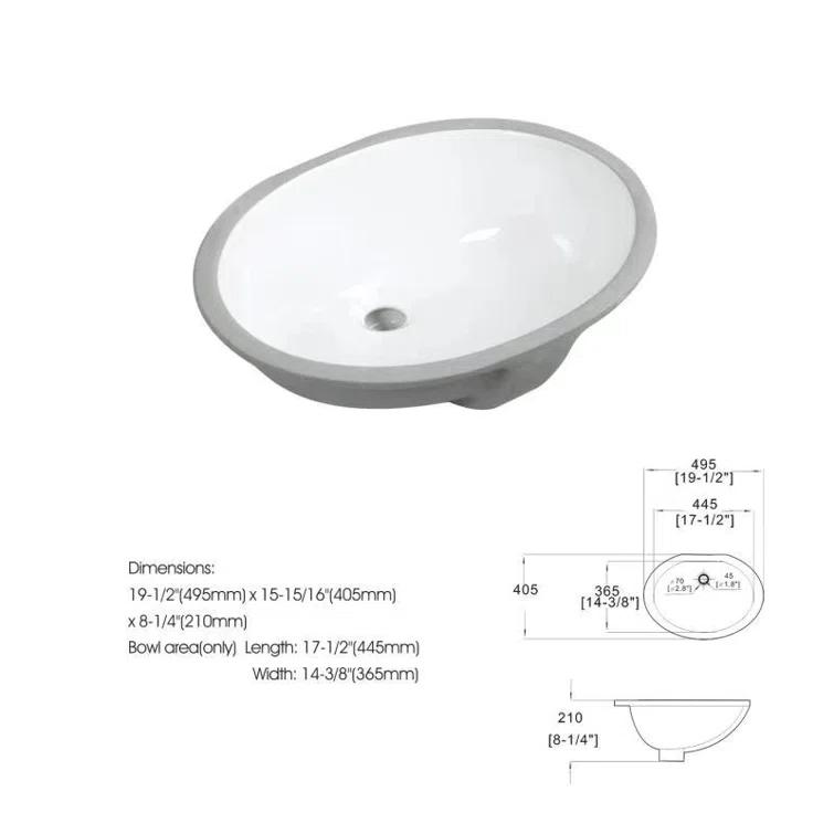Boyel Living 15.94'' Ceramic Oval Bathroom Sink