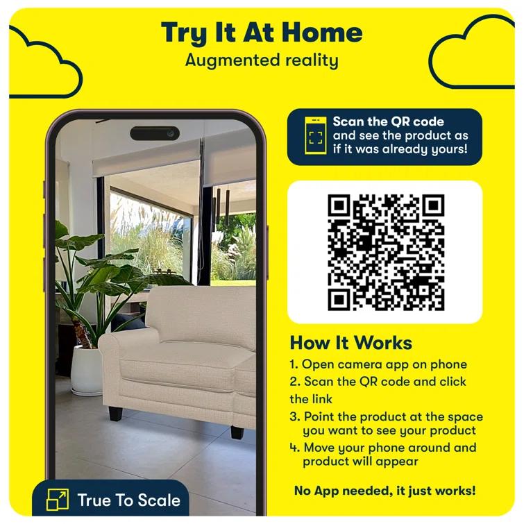 Serta Copenhagen 78" Rolled Arm Sofa, Easy Care Fabric, Soft Pillow Back, Pocket Coil Seat Cushions