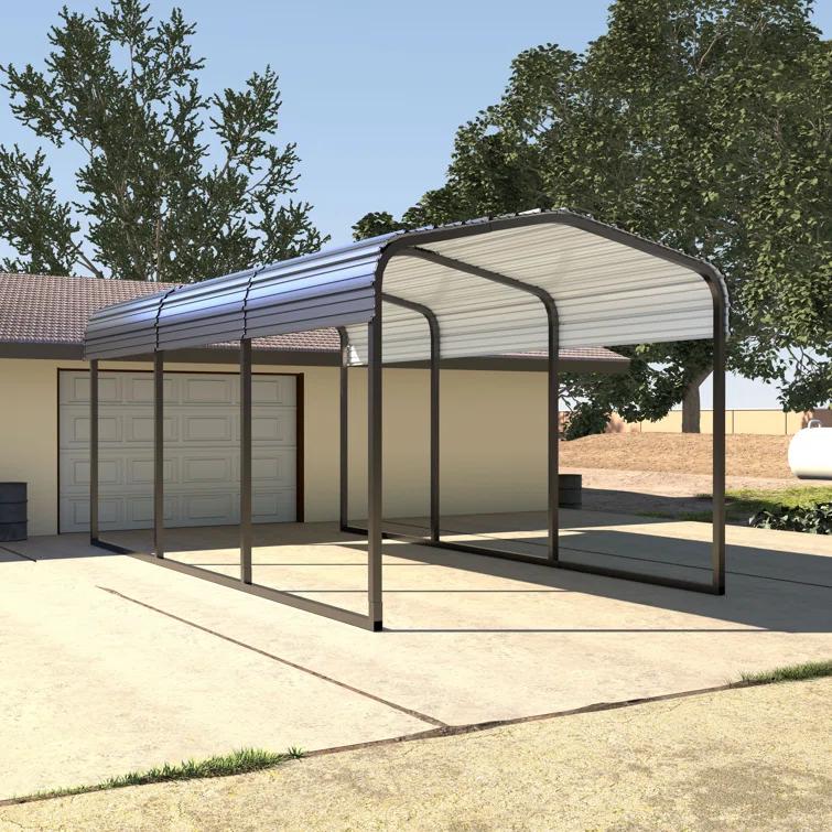 Veikous Steel Carport, Galvanized Multiple Sizes