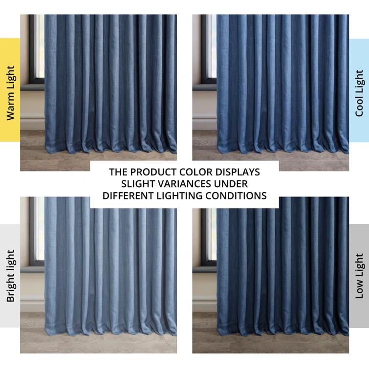 Ottis Textured Faux Linen Rod Pocket Room Darkening Curtains for Bedroom & Living Room Curtains - Single Panel Drapes