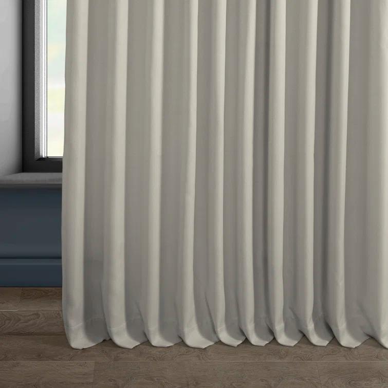 Ottis Textured Faux Linen Rod Pocket Room Darkening Curtains for Bedroom & Living Room Curtains - Single Panel Drapes