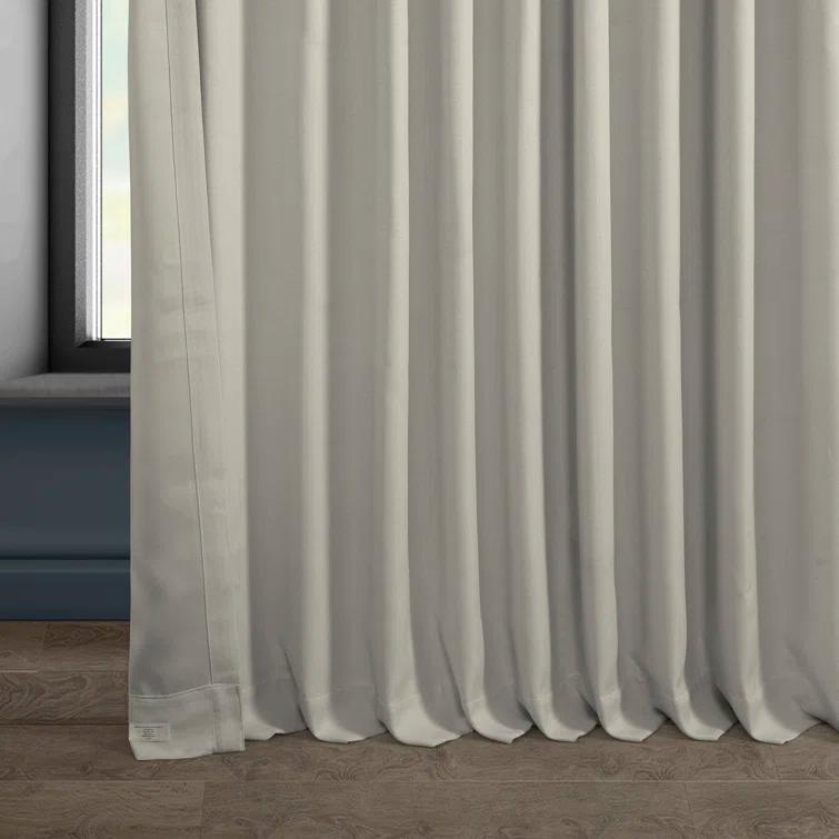 Ottis Textured Faux Linen Rod Pocket Room Darkening Curtains for Bedroom & Living Room Curtains - Single Panel Drapes