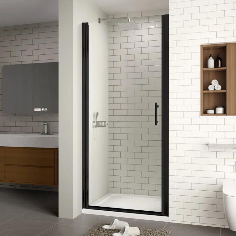 ACE DECOR AD053472 34" W x 72" H Frameless Pivot Shower Door, 1/4" (6mm) Clear SGCC Tempered Glass