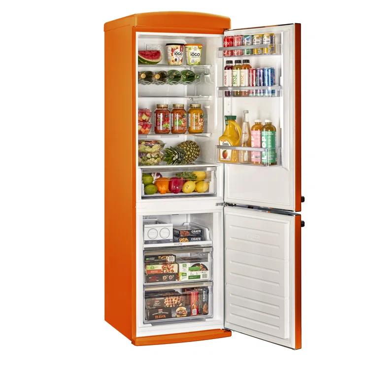 Unique Appliances Classic Retro 24 In 12 Cu.ft Bottom Mount Fridge Auto Defrost, Energy Star Certified, Counter Depth UGP-340L O AC