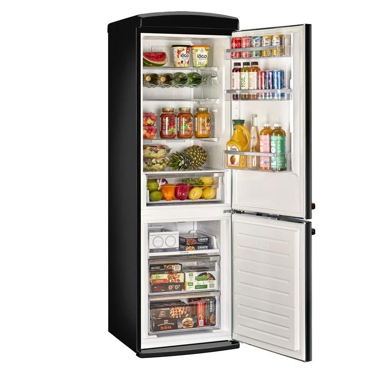Unique Appliances Classic Retro 24 In 12 Cu.ft Bottom Mount Fridge Auto Defrost, Energy Star Certified, Counter Depth UGP-340L B AC
