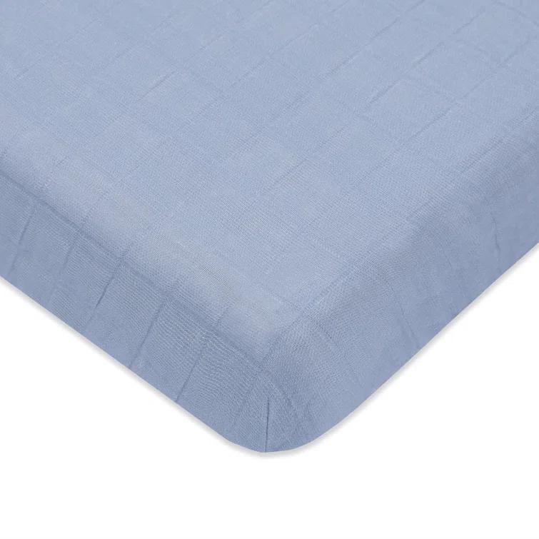 Dewdrop Muslin Mini Crib Sheet