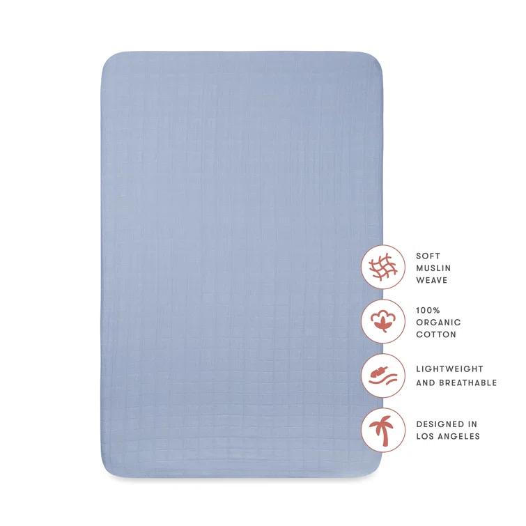 Dewdrop Muslin Mini Crib Sheet