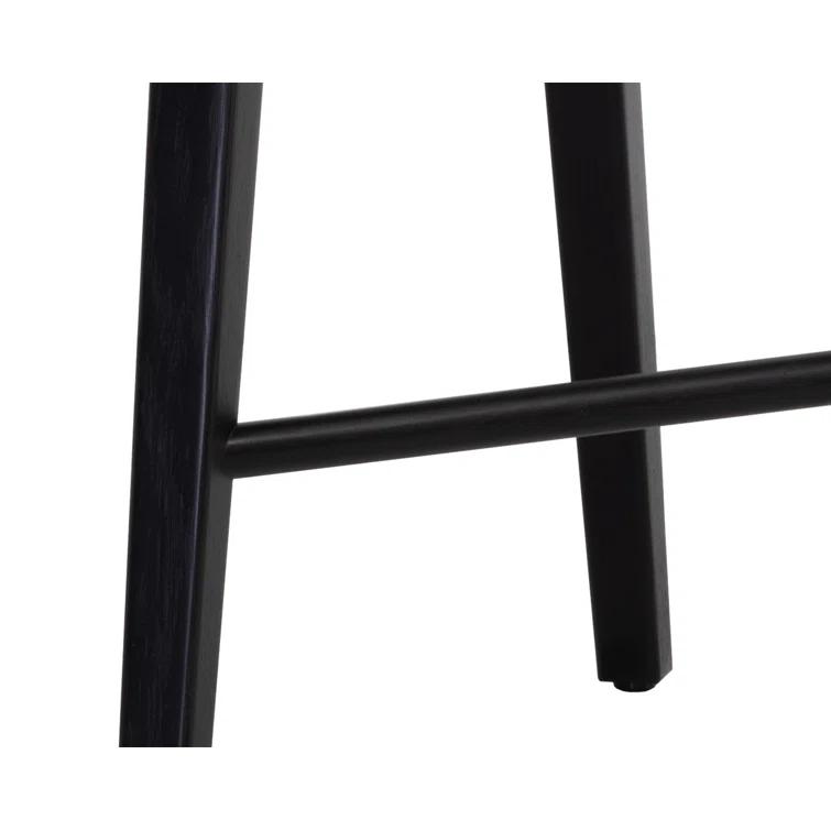 Dominic Black Solid Oak Mid-Century Modern Counter Stool