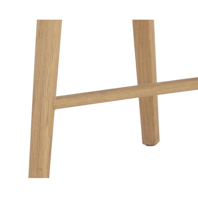 Dominic Walnut Wood Counter Stool with Sculpted Seat