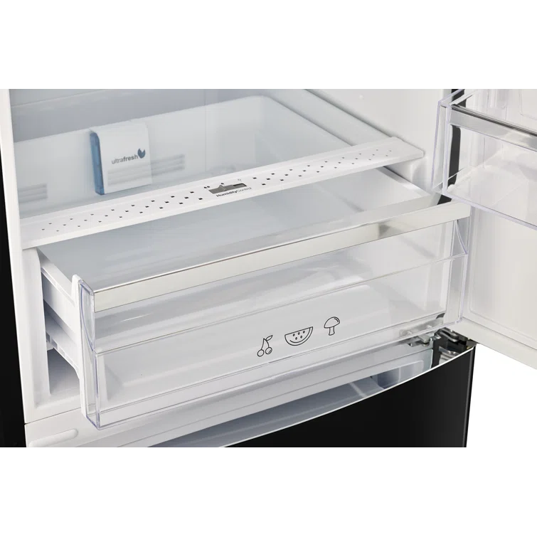 Unique Appliances Classic Retro 24 In 12 Cu.ft Bottom Mount Fridge Auto Defrost, Energy Star Certified, Counter Depth UGP-340L B AC