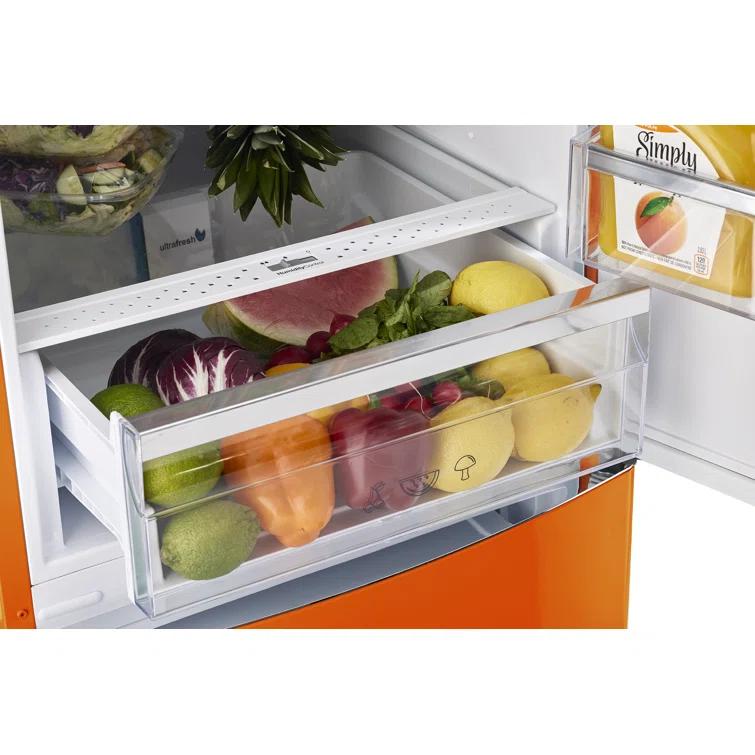 Unique Appliances Classic Retro 24 In 12 Cu.ft Bottom Mount Fridge Auto Defrost, Energy Star Certified, Counter Depth UGP-340L O AC