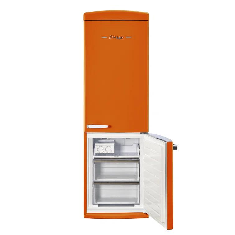 Unique Appliances Classic Retro 24 In 12 Cu.ft Bottom Mount Fridge Auto Defrost, Energy Star Certified, Counter Depth UGP-340L O AC