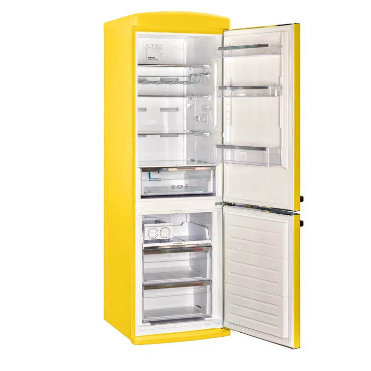 Unique Appliances Classic Retro 24 In 12 Cu.ft Bottom Mount Fridge Auto Defrost, Energy Star Certified, Counter Depth UGP-340L Y AC