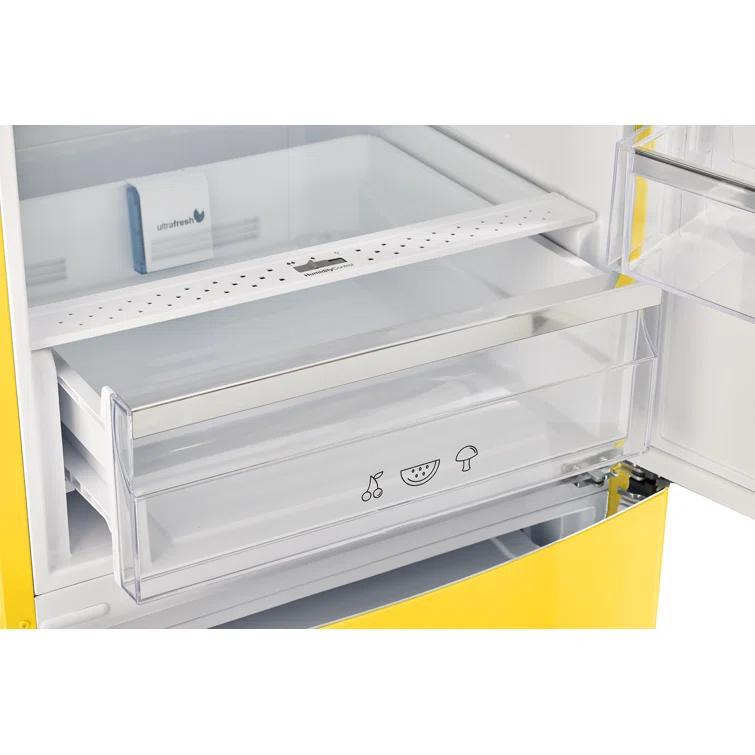 Unique Appliances Classic Retro 24 In 12 Cu.ft Bottom Mount Fridge Auto Defrost, Energy Star Certified, Counter Depth UGP-340L Y AC