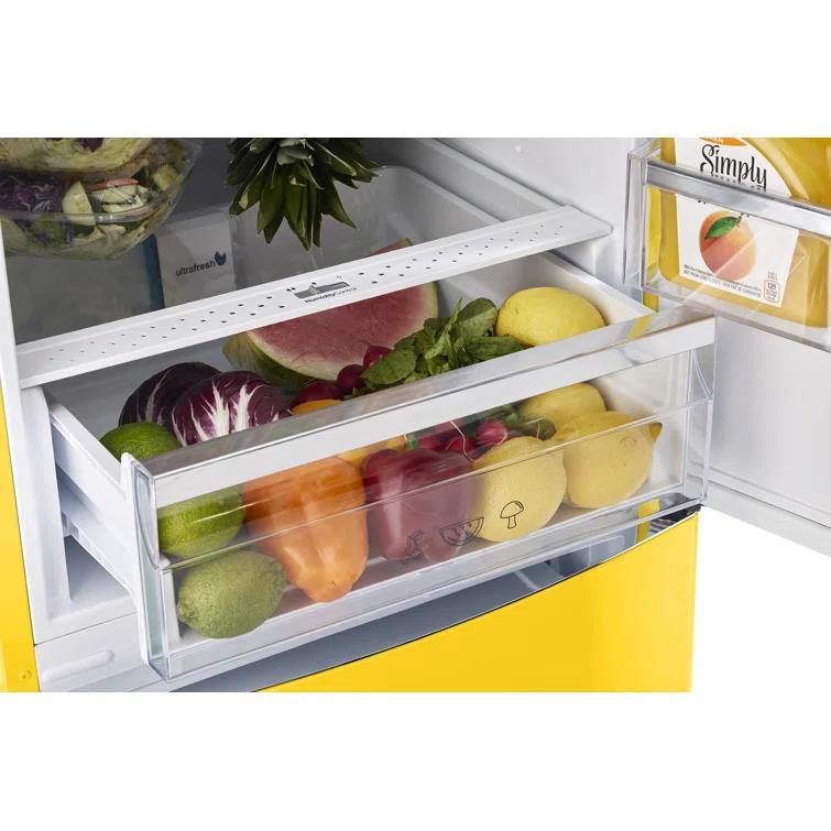 Unique Appliances Classic Retro 24 In 12 Cu.ft Bottom Mount Fridge Auto Defrost, Energy Star Certified, Counter Depth UGP-340L Y AC