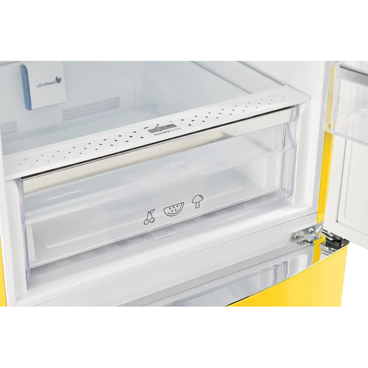 Unique Appliances Classic Retro 24 In 12 Cu.ft Bottom Mount Fridge Auto Defrost, Energy Star Certified, Counter Depth UGP-340L Y AC