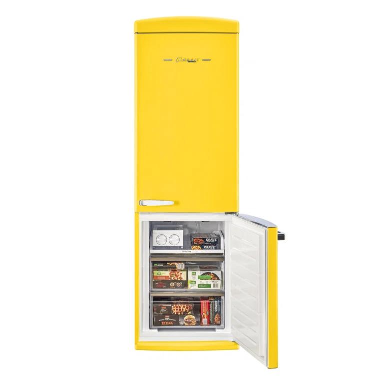 Unique Appliances Classic Retro 24 In 12 Cu.ft Bottom Mount Fridge Auto Defrost, Energy Star Certified, Counter Depth UGP-340L Y AC
