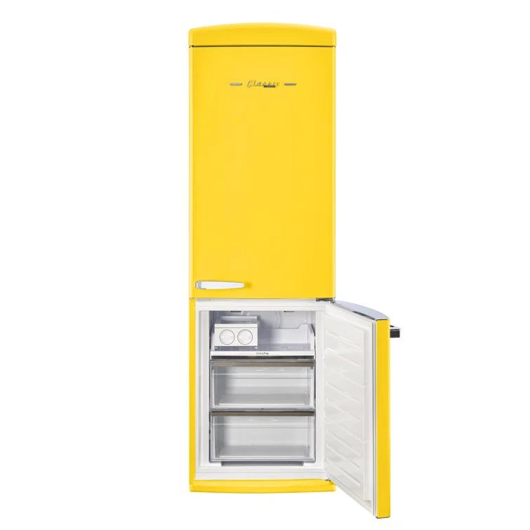 Unique Appliances Classic Retro 24 In 12 Cu.ft Bottom Mount Fridge Auto Defrost, Energy Star Certified, Counter Depth UGP-340L Y AC