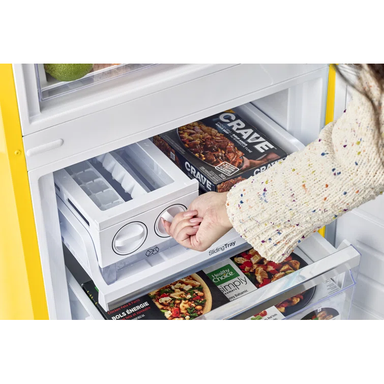 Unique Appliances Classic Retro 24 In 12 Cu.ft Bottom Mount Fridge Auto Defrost, Energy Star Certified, Counter Depth UGP-340L Y AC