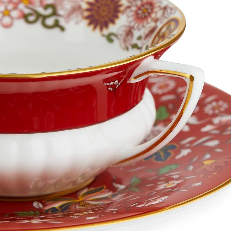 Wedgwood Wonderlust Crimson Orient 2 Piece Bone China Teacup and Saucer Set & Reviews | Wayfair