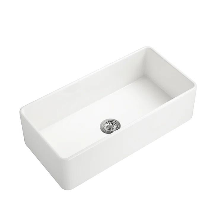 Ceballos 36'' L Farmhouse / Apron Single Bowl Ceramic Kitchen Sink LNNDAD-W928123625